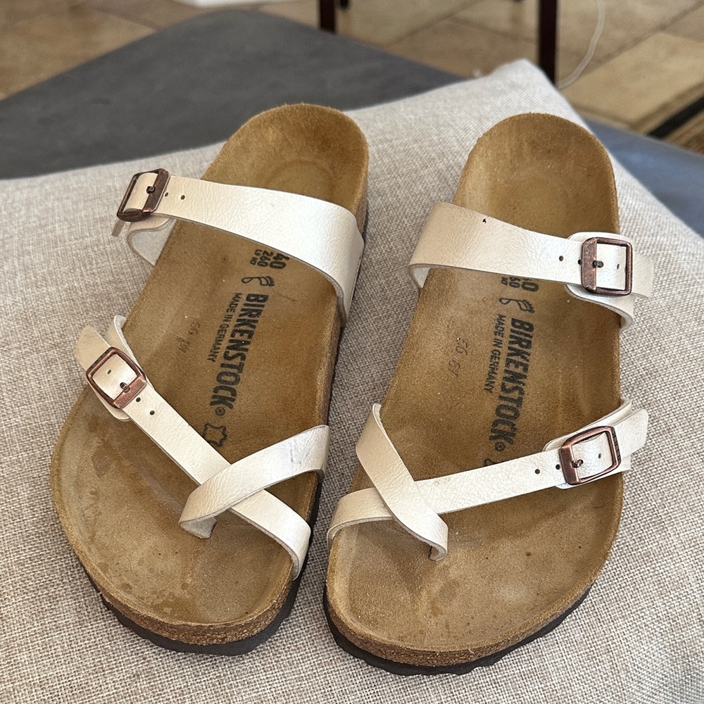 Birkenstock Cream Double-Strap Sandals